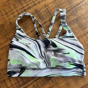 Lululemon Energy Bra- Black White and Green Sz 4